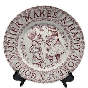 Royal Crownford 1973 Plate "A Good Mother Makes a Happy Home" By Norma Sherman